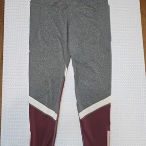 Daisy Fuentes Gray and Burgundy Joggers